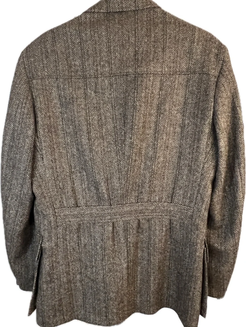 Vintage Classic Wool Banana Republic Brown Herringbone Hunting Coat
